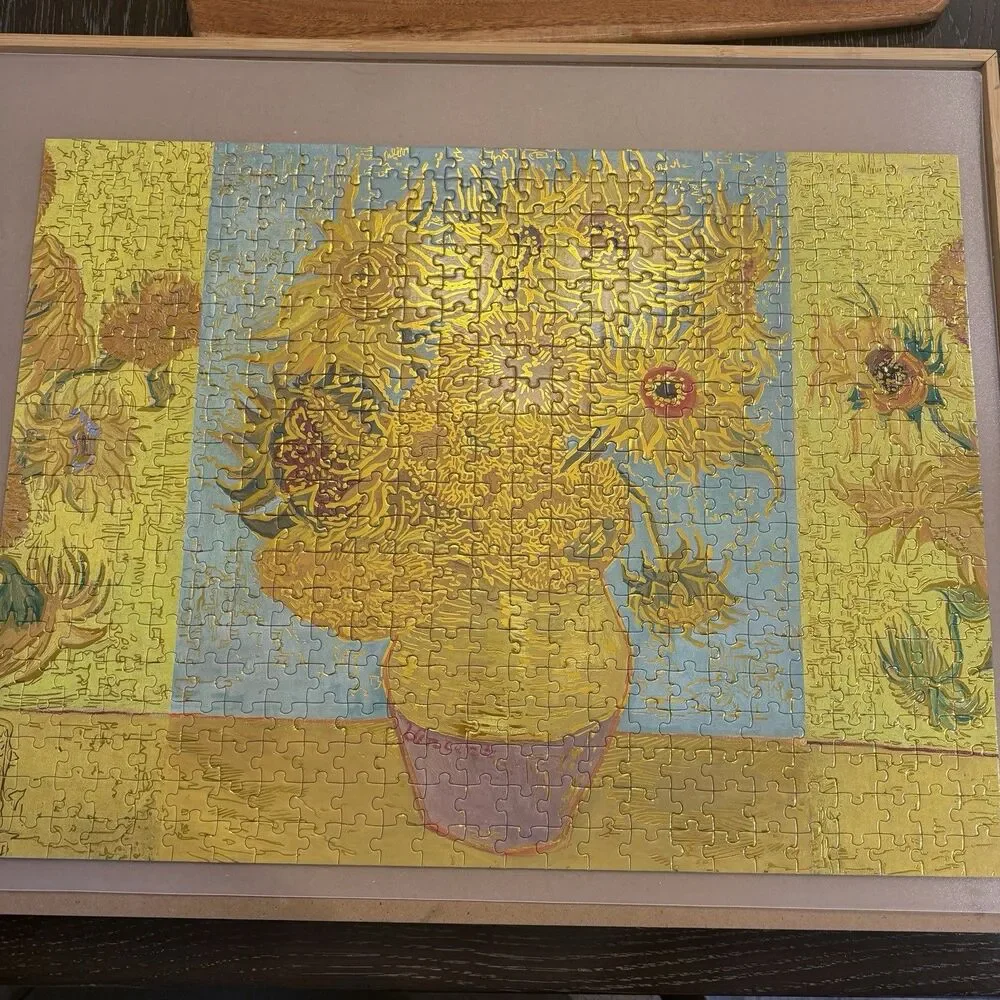 Mindbogglers Gold Foil Van Gogh Sunflowers Art Jigsaw Puzzle, 500 Pieces